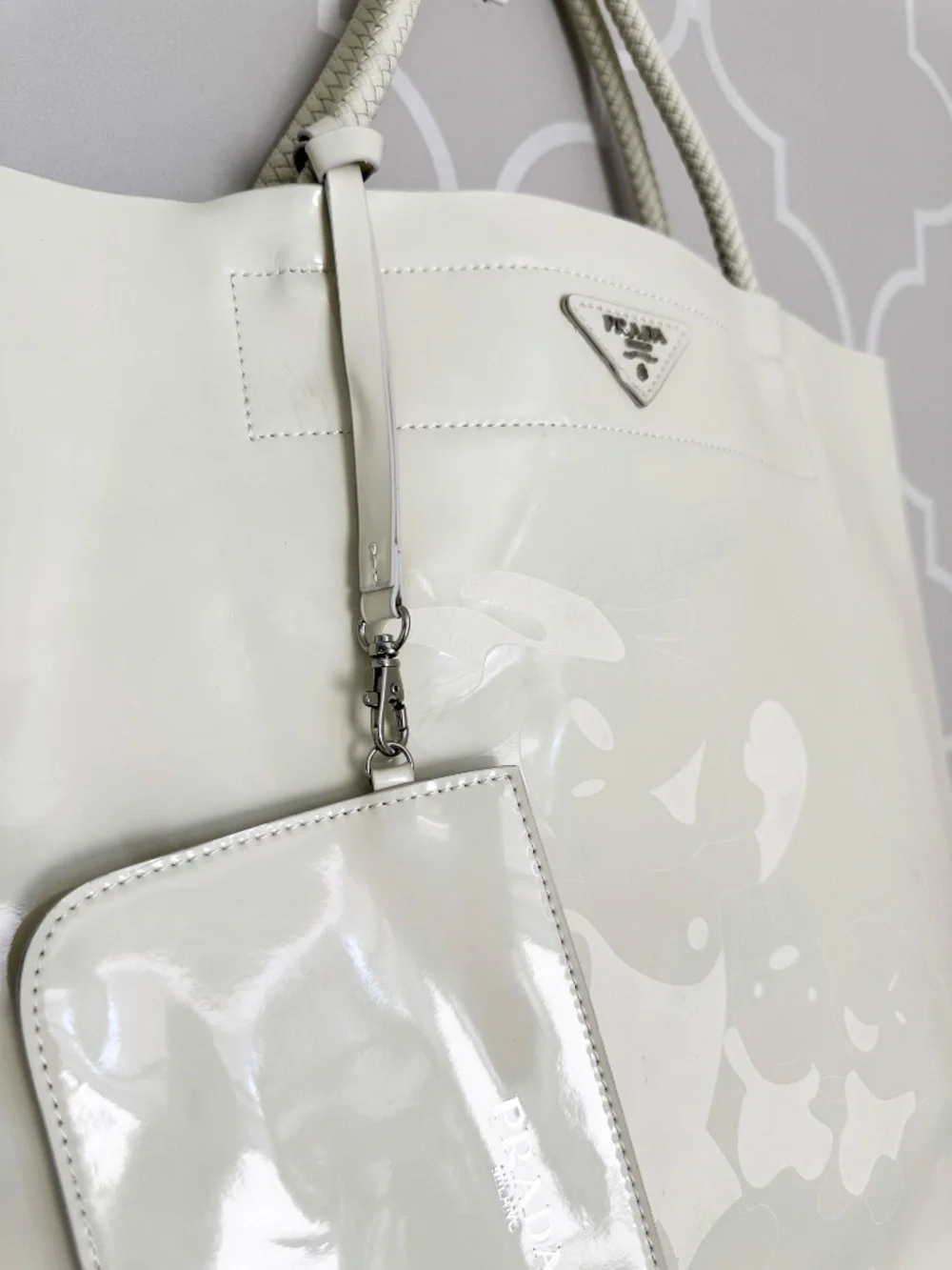PRADA BAULETTO BR3107 RAME VIT. DAINO PRINT TOTE — NEW/UNUSED — ITALY